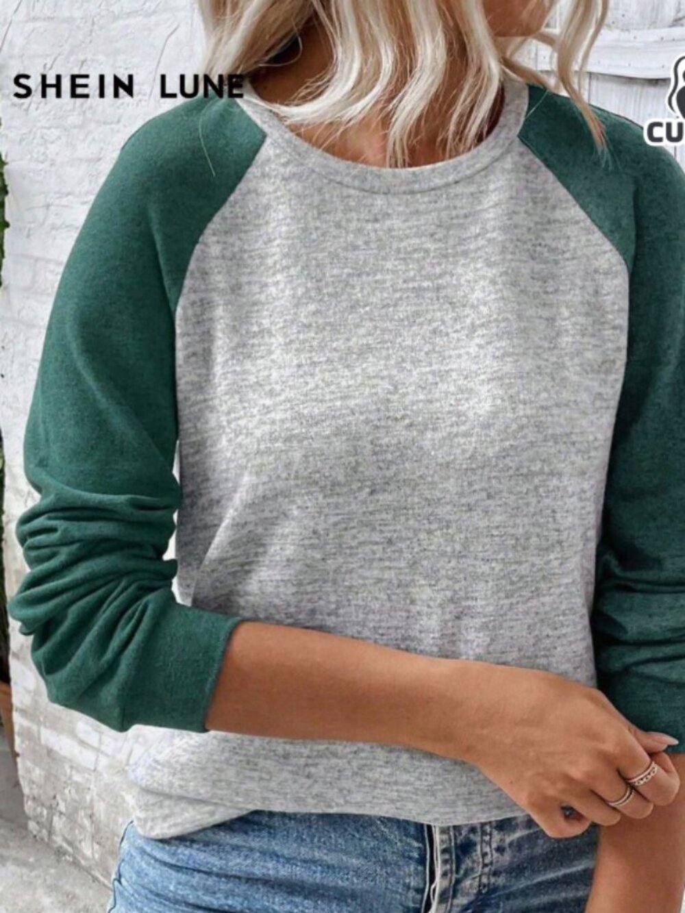 SHEIN CURVE Colorblock Raglan Sleeve Sweatshirt - Size 3X